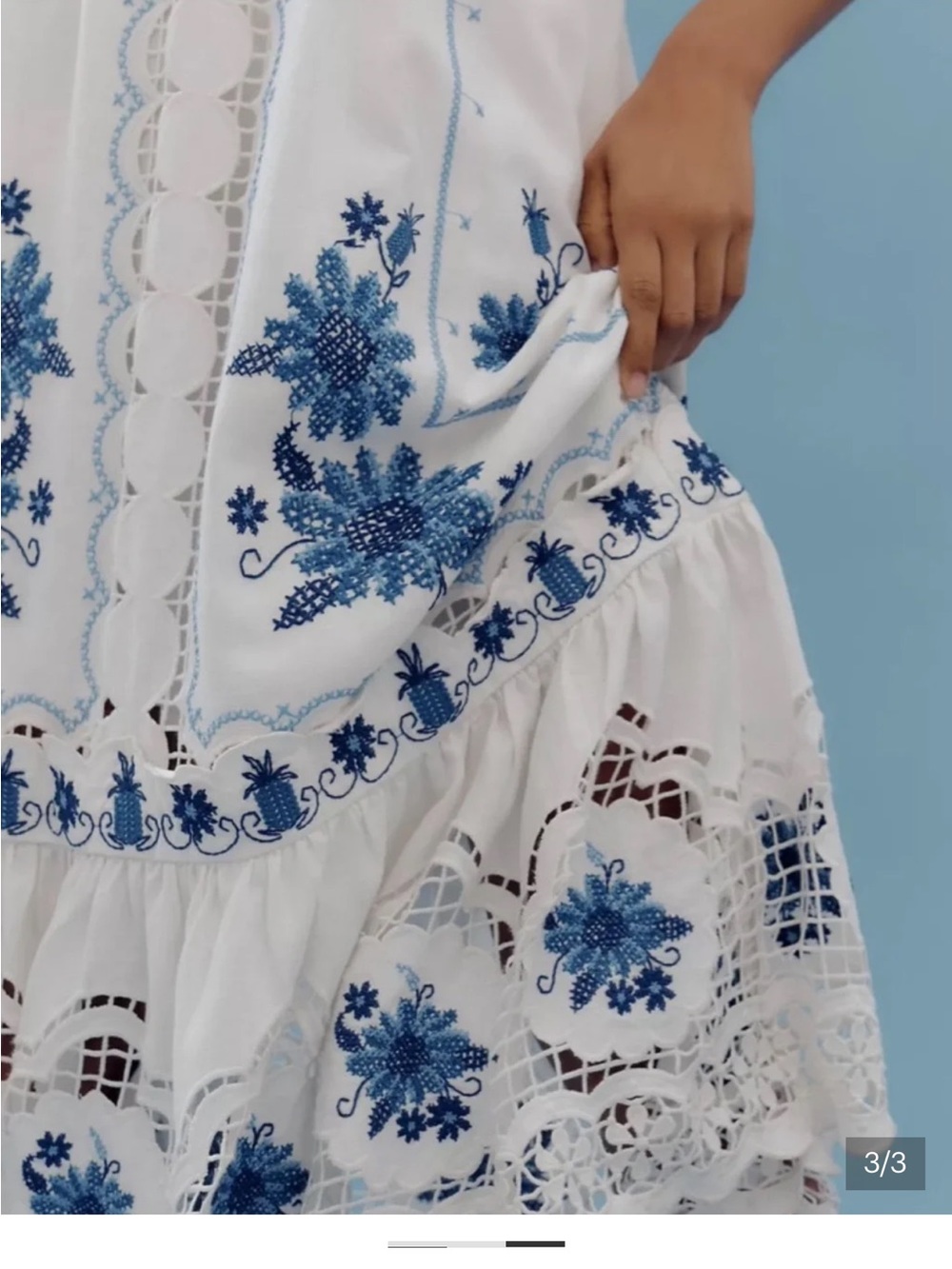 Farm Rio Embroidered Linen Blend Midi Dress - Picture 3 of 15